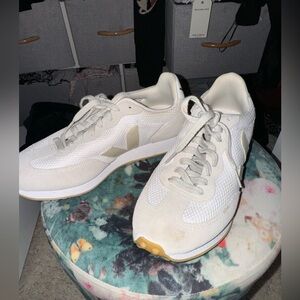 White and Tan Veja Shoes